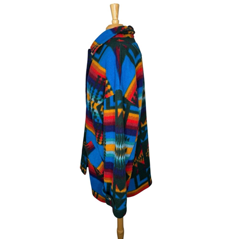 Vintage 90s Southwestern Colorful Fleece Jacket Size 2XL Mens Full Zip NY10018 - Picture 2 of 9